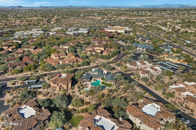 bird's eye view with a mountain view