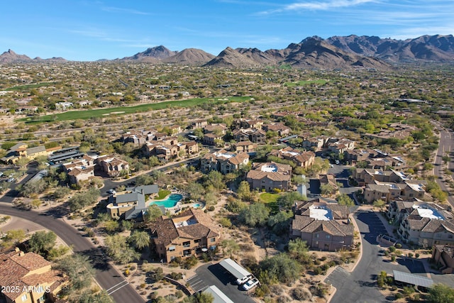 bird's eye view featuring a mountain view