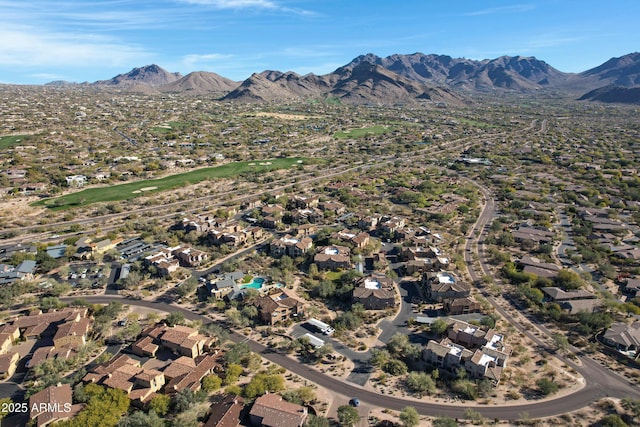 aerial view with a mountain view