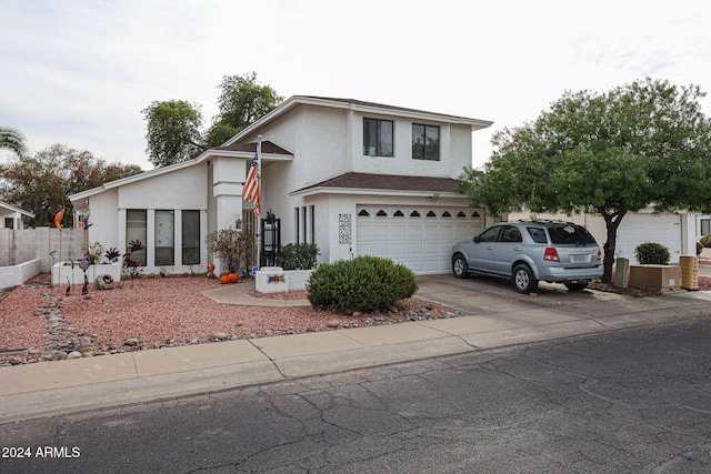 view of property featuring a garage