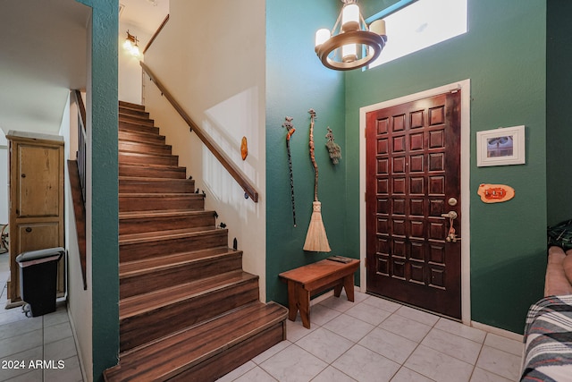 view of tiled foyer entrance