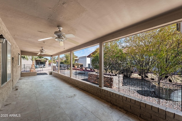 view of patio / terrace featuring ceiling fan