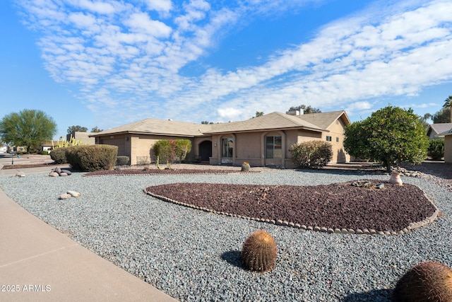 view of single story home