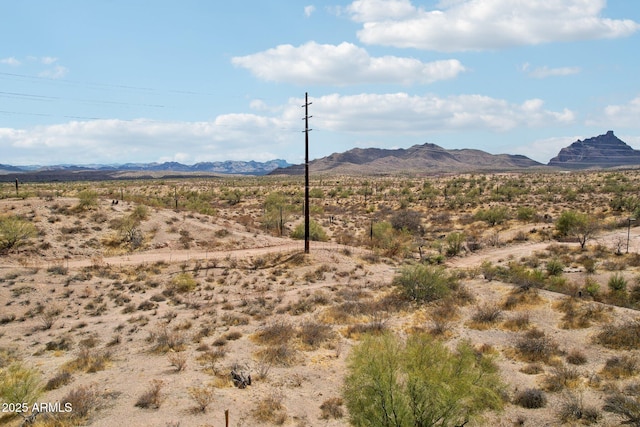 view of mountain feature featuring view of desert