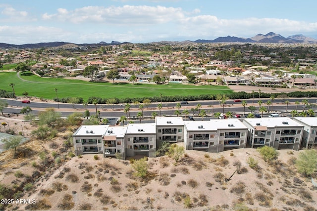 aerial view with a mountain view