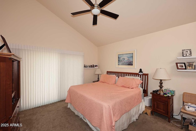 9235 N 101st St, Scottsdale, AZ 85258 - carpeted bedroom featuring lofted ceiling and ceiling fan