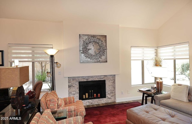 9235 N 101st St, Scottsdale, AZ 85258 - living area with a stone fireplace