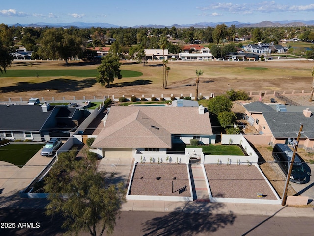 bird's eye view with a mountain view and a residential view