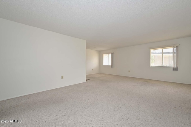 empty room featuring carpet flooring and a textured ceiling