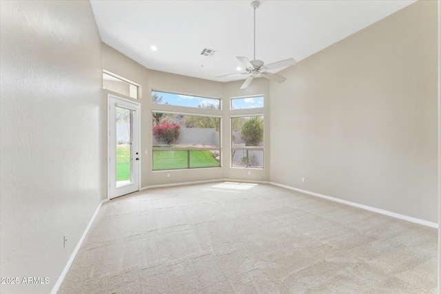 16615 N 109th Pl, Scottsdale, AZ 85255 - carpeted empty room with recessed lighting, visible vents, a ceiling fan, and baseboards