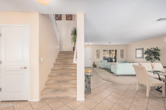 view of tiled living room