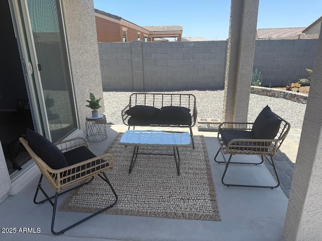 1418 E Jacqueline Pl, Casa Grande, AZ 85122 - fenced backyard featuring a patio and an outdoor living space