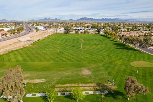 aerial view featuring a mountain view