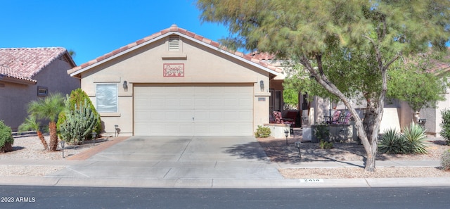 view of front of house with a garage