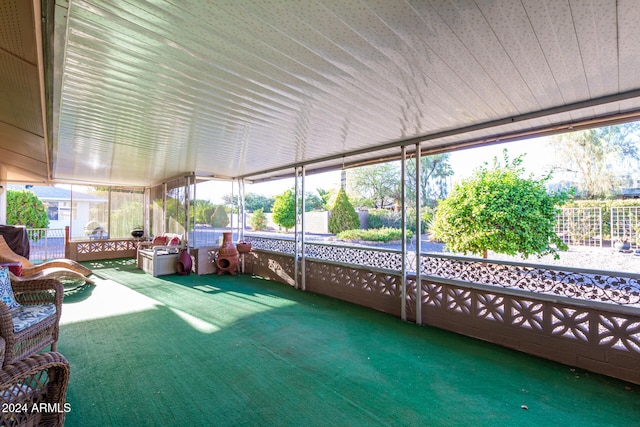 view of unfurnished sunroom