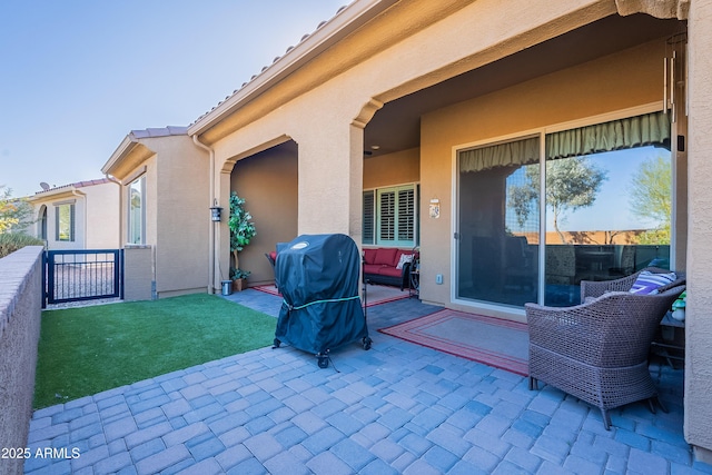 view of patio with grilling area