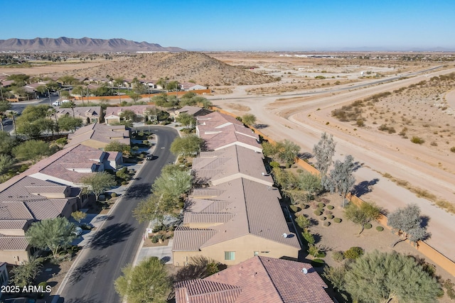 aerial view with a mountain view