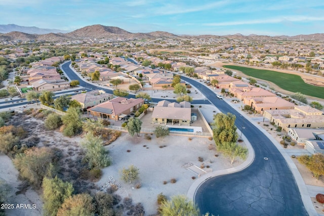 drone / aerial view with a mountain view