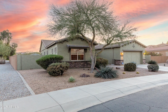 view of front of house featuring a garage