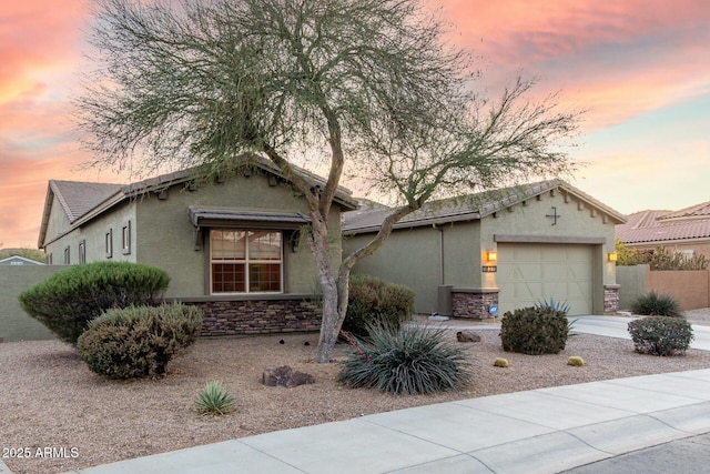 view of front of home featuring a garage