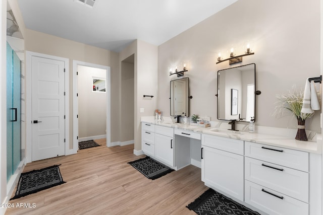 bathroom featuring wood-type flooring and vanity