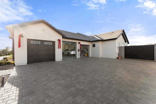 view of front of home with a garage