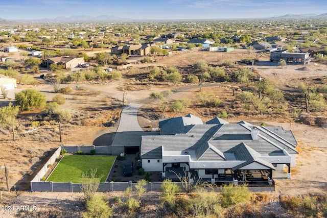 aerial view with a mountain view