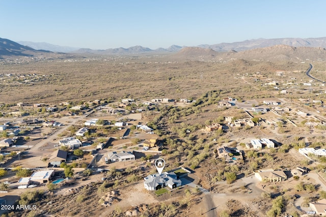 aerial view featuring a mountain view