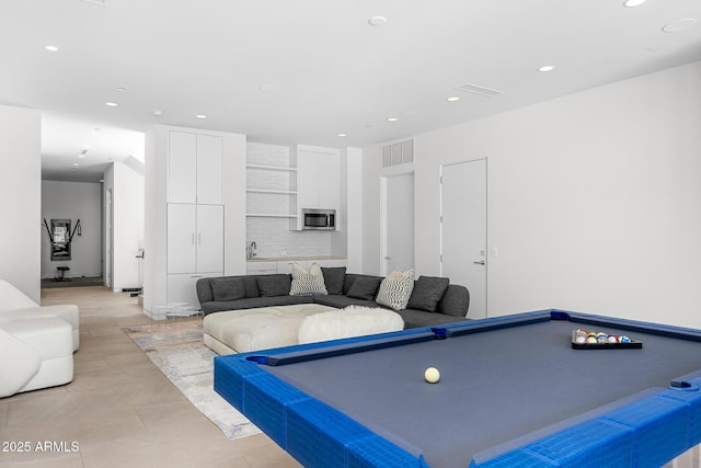 playroom with billiards