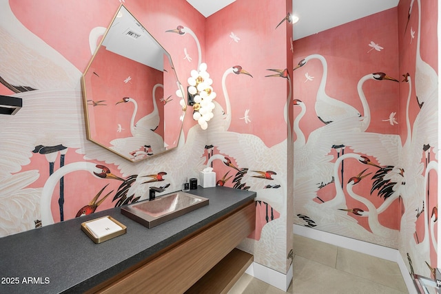 bathroom featuring vanity and tile patterned floors