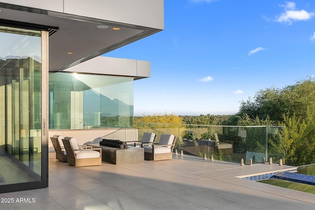 view of patio / terrace featuring an outdoor living space