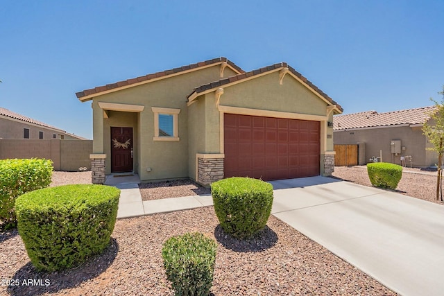 view of front of property featuring a garage