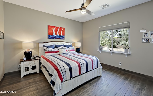 932 N Gomez St, Dewey, AZ 86327 - bedroom with wood finished floors and ceiling fan