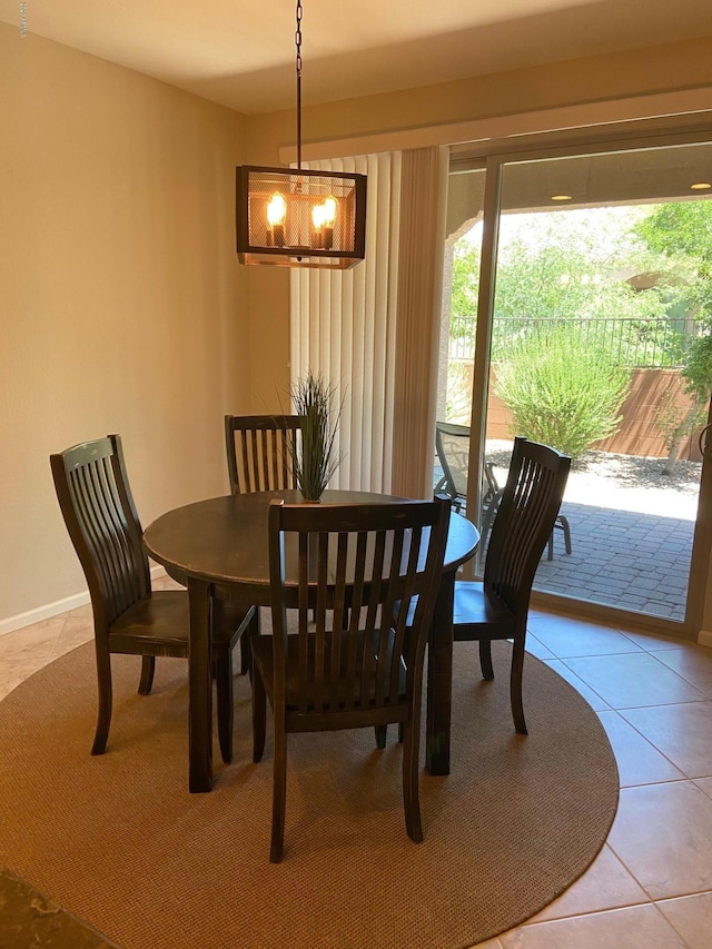 view of tiled dining room