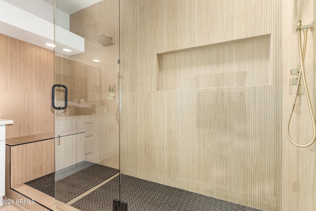 bathroom with an enclosed shower