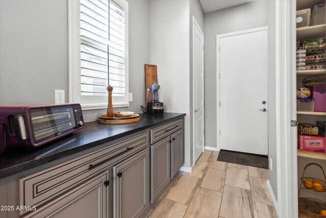 doorway to outside with a toaster