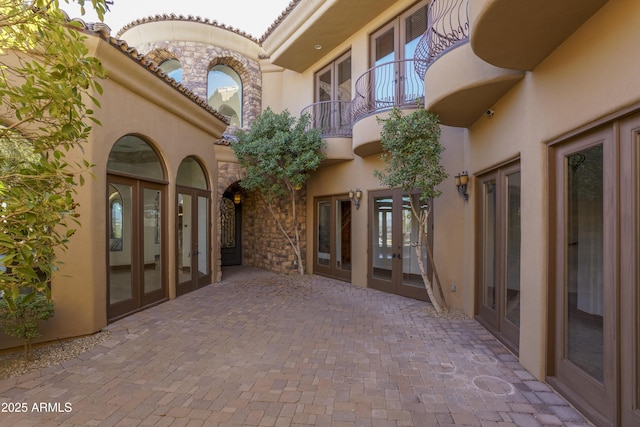 view of patio / terrace featuring french doors