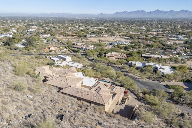 aerial view featuring a mountain view