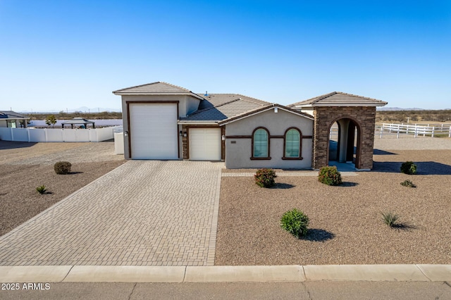 view of front of house featuring a garage