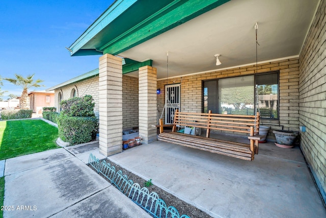 view of patio with a porch