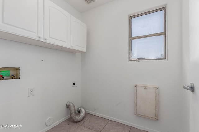 12825 W Virginia Ave, Avondale, AZ 85392 - laundry room featuring electric dryer hookup, cabinet space, washer hookup, gas dryer hookup, and light tile patterned flooring