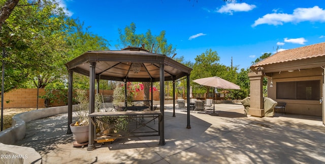 2311 W Dobbins Rd, Phoenix, AZ 85041 - view of patio / terrace featuring a gazebo and fence