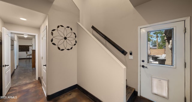 2311 W Dobbins Rd, Phoenix, AZ 85041 - entryway with concrete floors, stairway, recessed lighting, and baseboards