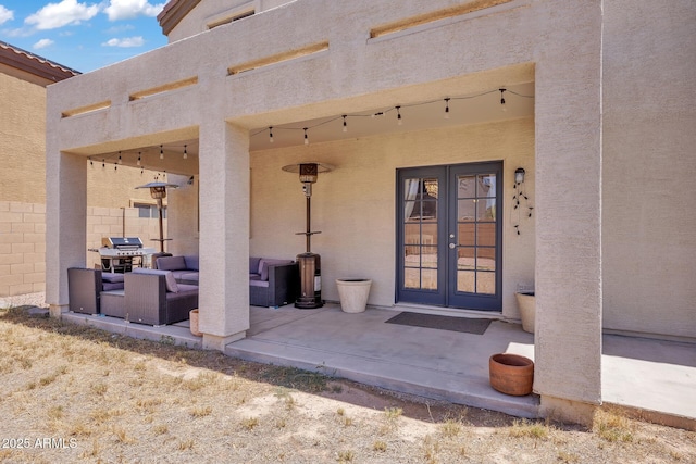 2198 W Pima Ave, Coolidge, AZ 85128 - view of patio with french doors and an outdoor hangout area
