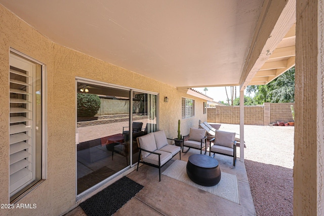 4558 E Libby St, Phoenix, AZ 85032 - view of patio / terrace featuring fence and an outdoor living space