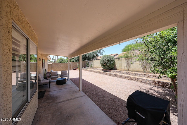 4558 E Libby St, Phoenix, AZ 85032 - view of patio with an outdoor hangout area and a fenced backyard
