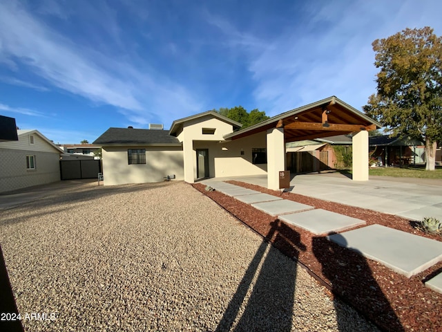 view of front of house with a patio area