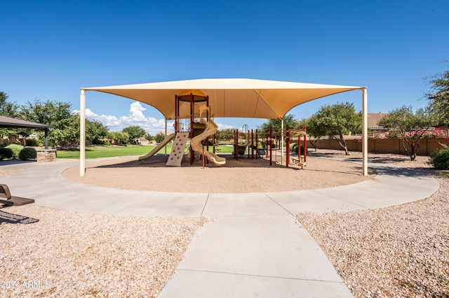 community playground with fence