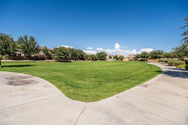 view of home's community featuring a lawn