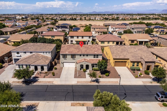 drone / aerial view with a residential view